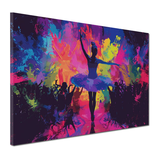 Quadro astratto ballerina in stile Pop Art colorato