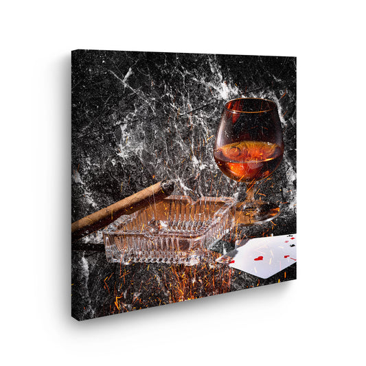 Quadro astratto bicchiere di whisky