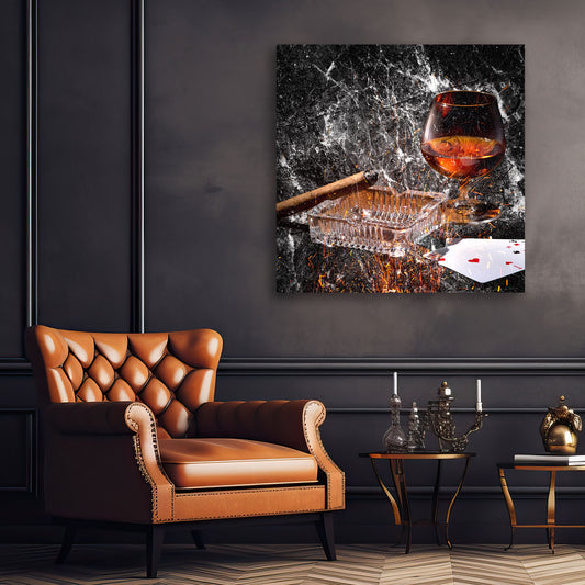 Quadro astratto bicchiere di whisky