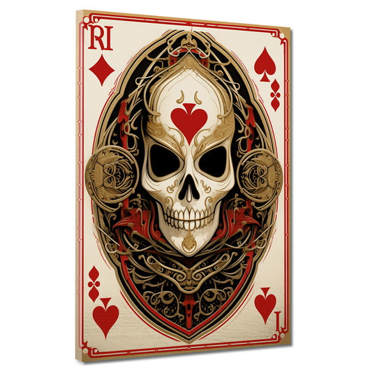 Quadro astratto carta Skull Style