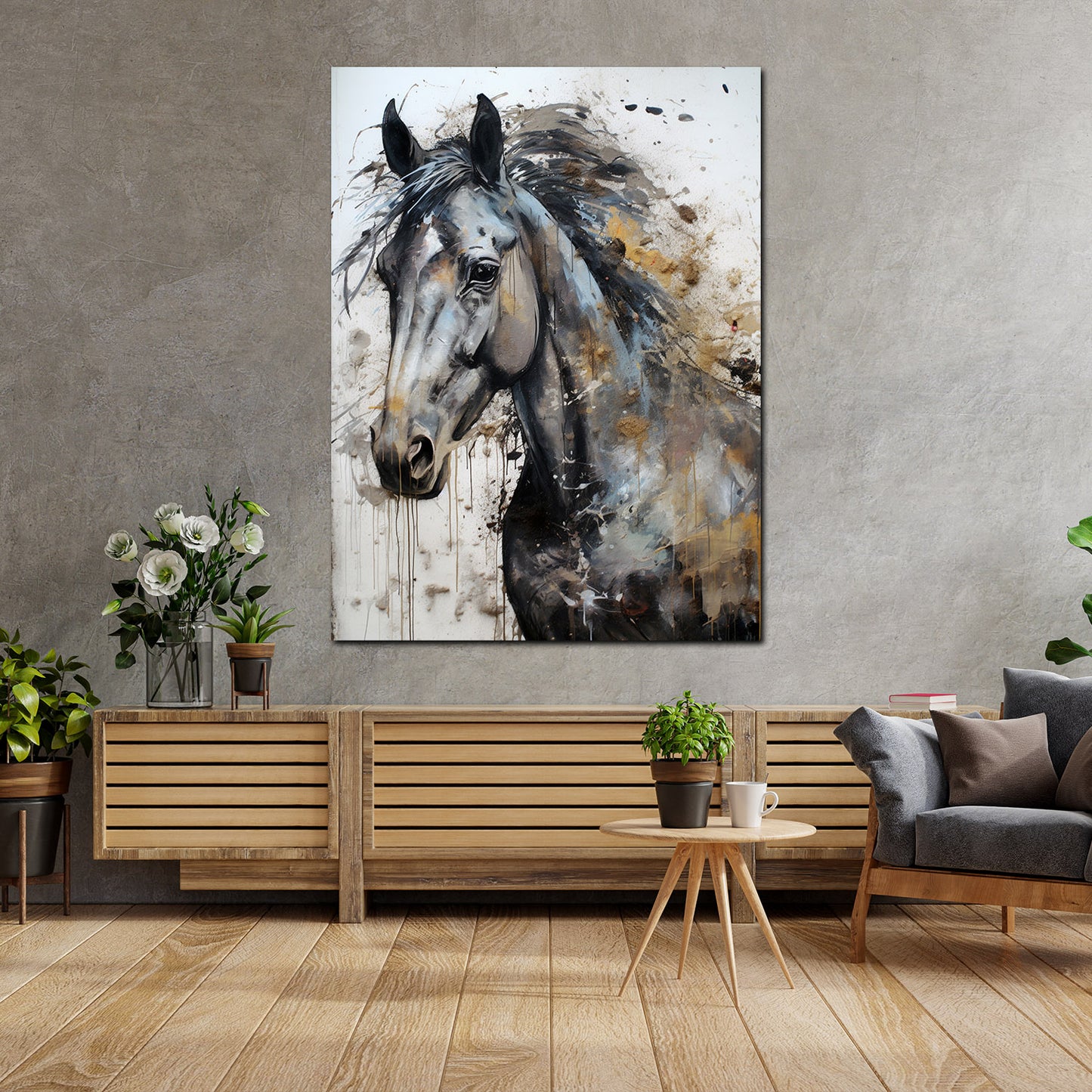 Quadro astratto cavallo bellissimo