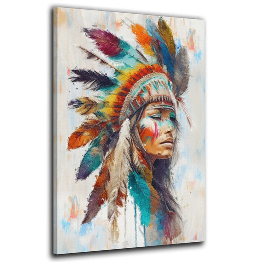 Quadro astratto donna indiana apache