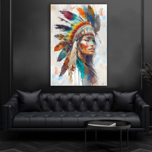 Quadro astratto donna indiana apache