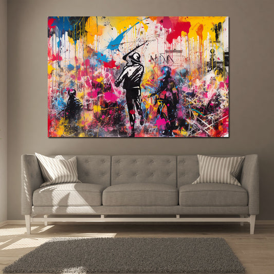 Quadro astratto figure Street Art Multicolor Style