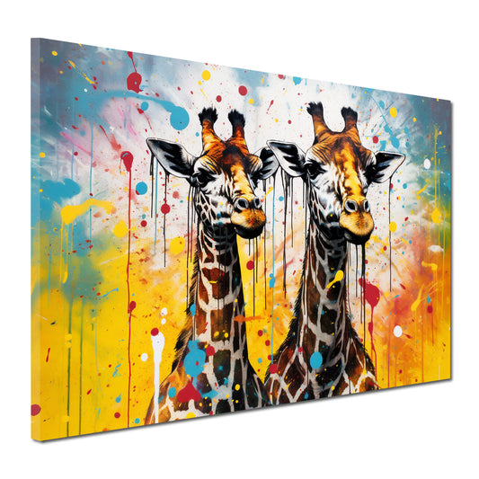 Quadro astratto giraffe pop art style