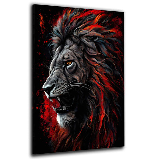 Quadro astratto leone red style