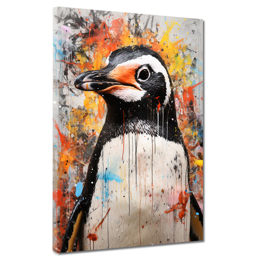 Quadro astratto pinguino grazioso