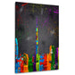 Quadro astratto skyline di Dubai con graffiti e street art