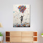 Quadro astratto street art ragazzo con palloncini