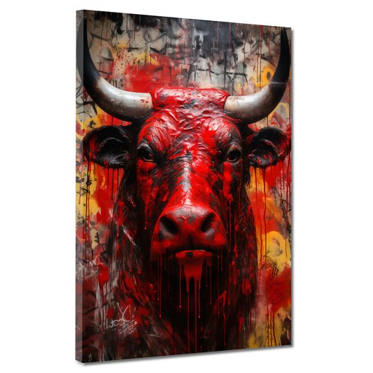 Quadro astratto toro red style