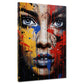 Quadro bella donna pop art astratta faccia