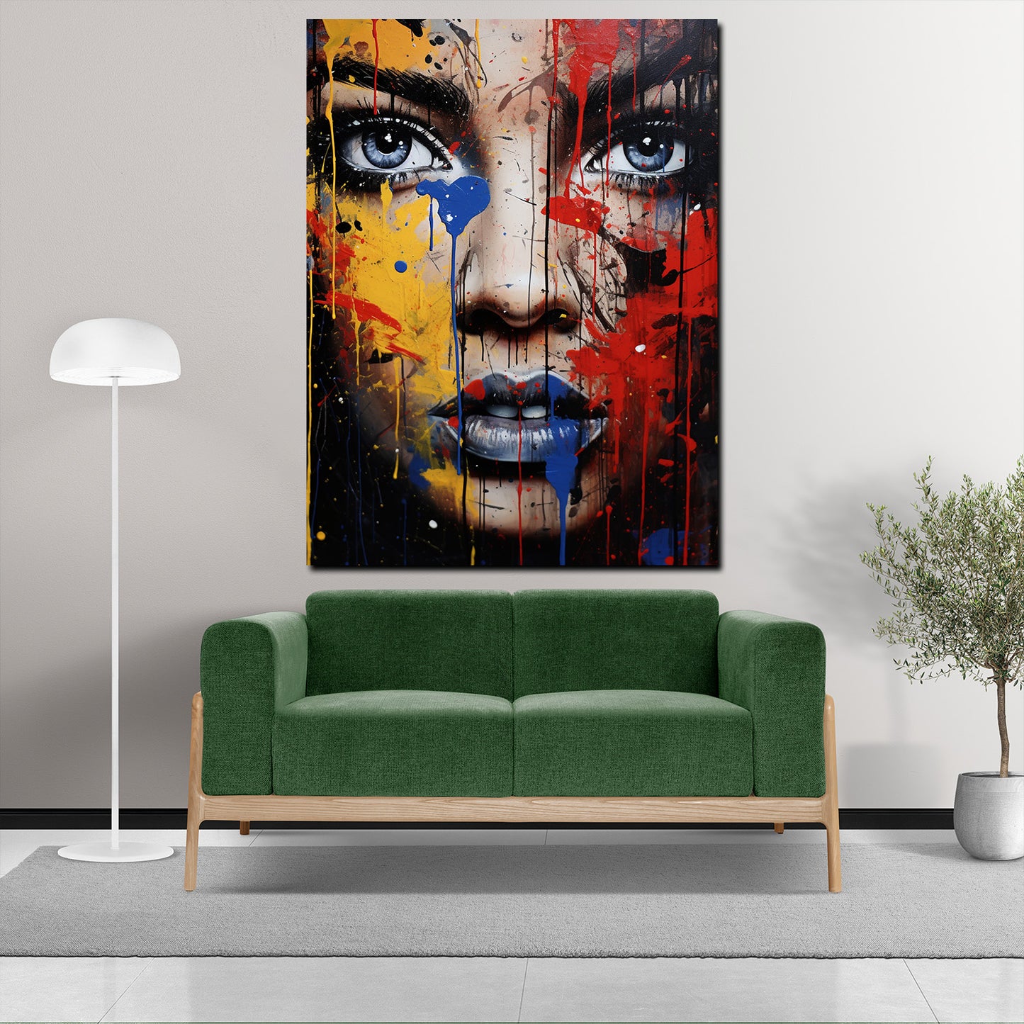 Quadro bella donna pop art astratta faccia