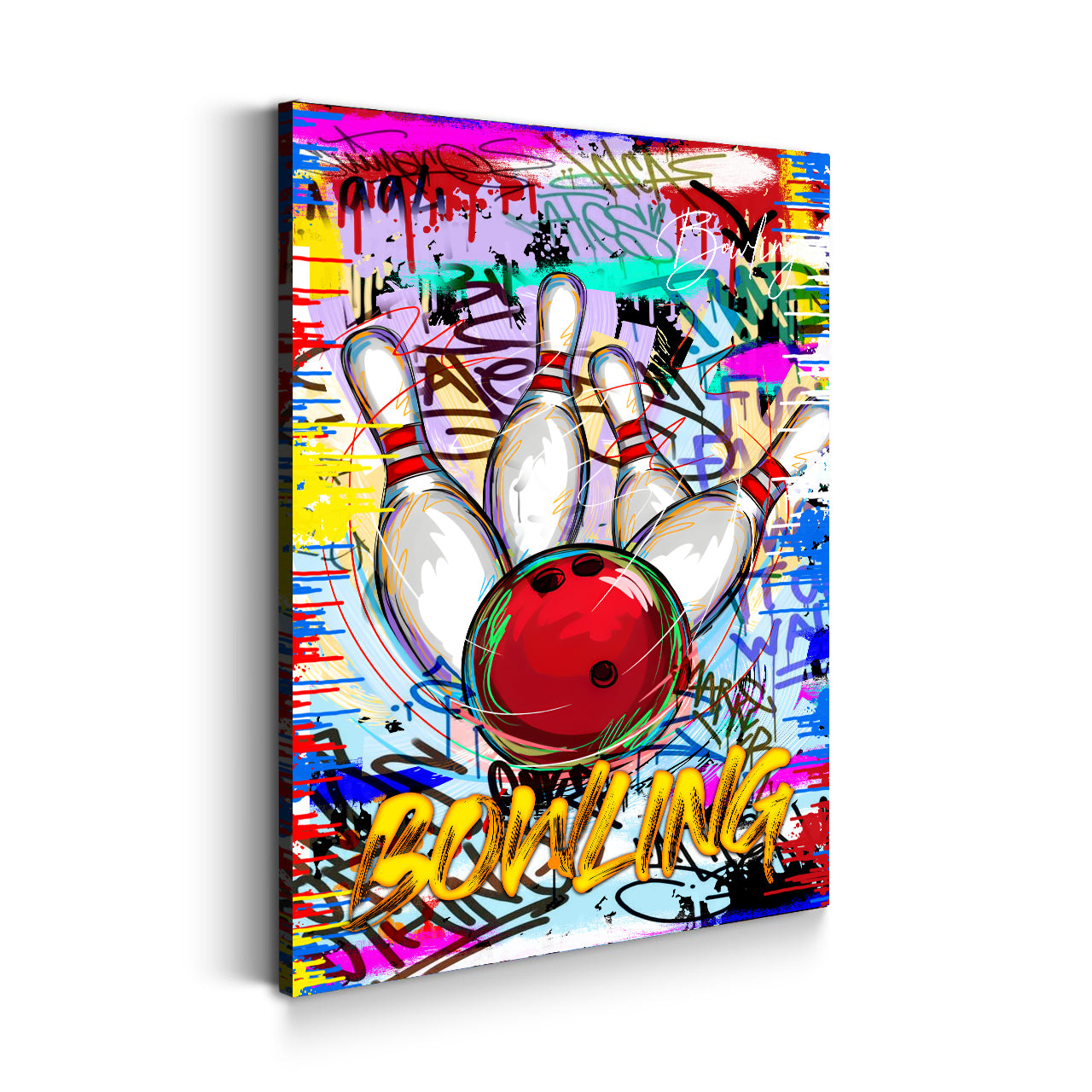 Quadro bowling graffiti pop art colorato