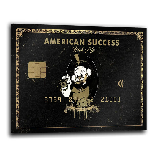 Quadro carta Paperone American Success Rich Life