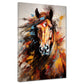 Quadro cavallo astratto frontale colour style