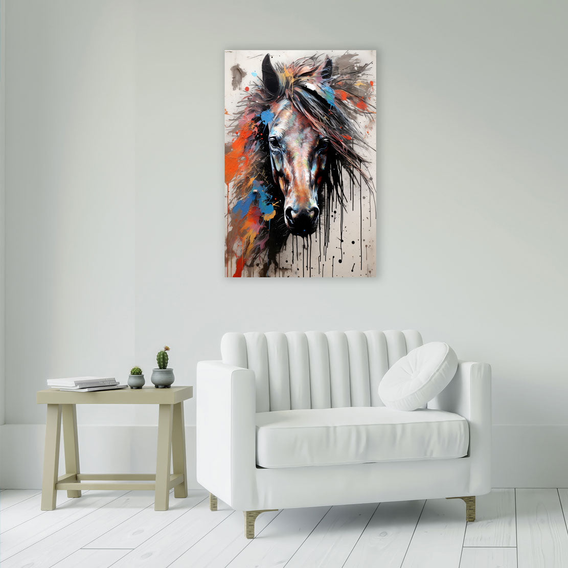 Quadro cavallo colour frontale pop art astratto