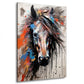 Quadro cavallo colour frontale pop art astratto