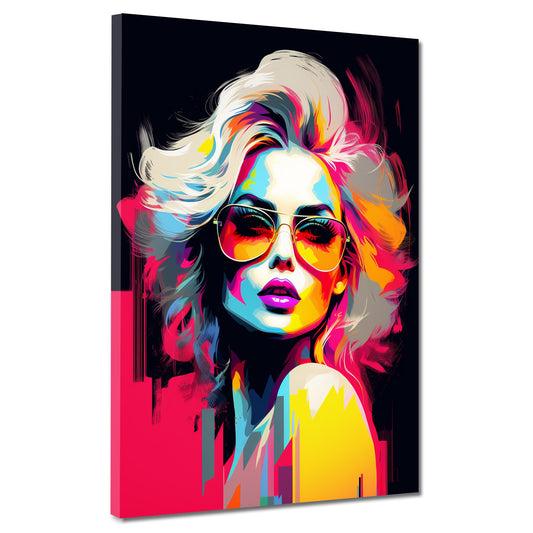 Quadro cool girl retro style bellissima donna pop art