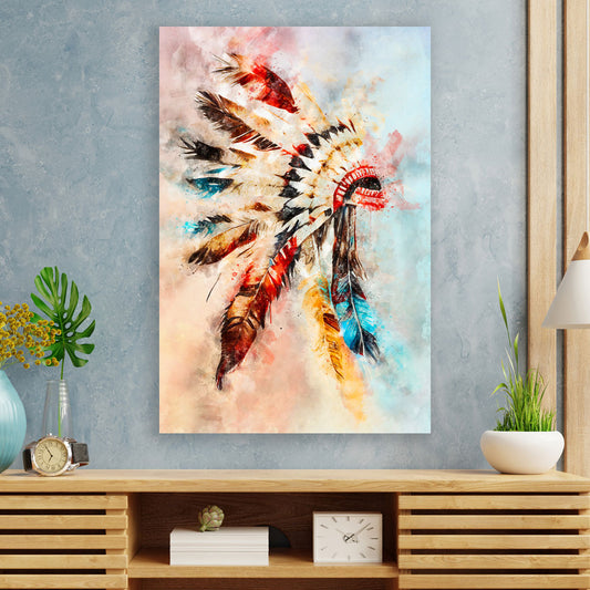 Quadro copricapo indiano apache colour