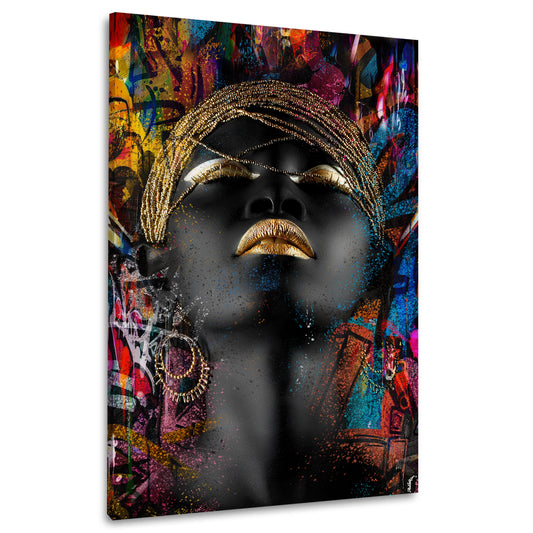 Quadro donna africana graffiti street art