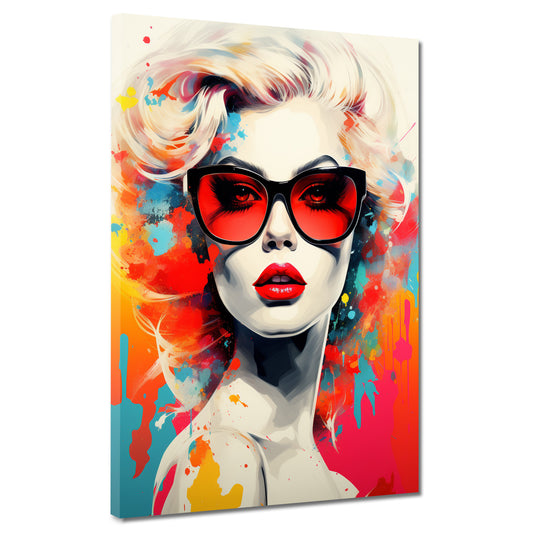 Quadro donna pop art moderno splash retro