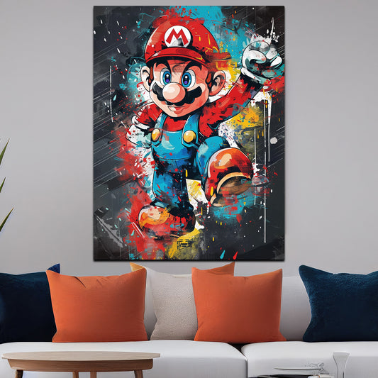 Quadro eroe dei videogiochi in stile Pop Art colorato