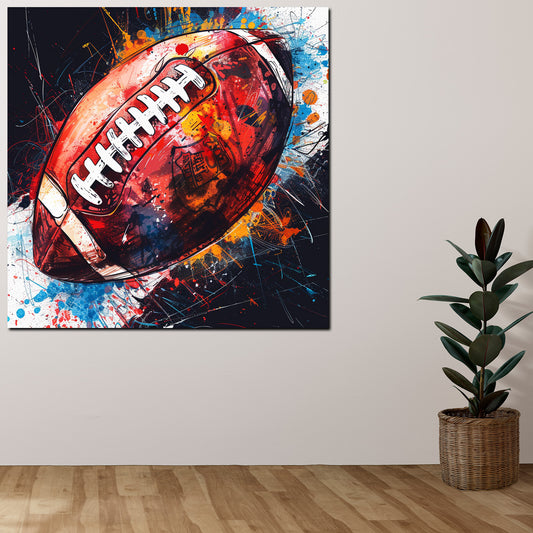 Quadro football in stile Pop Art colorato Rugby