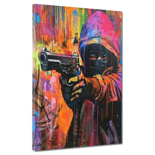 Quadro gangster pop art gun style