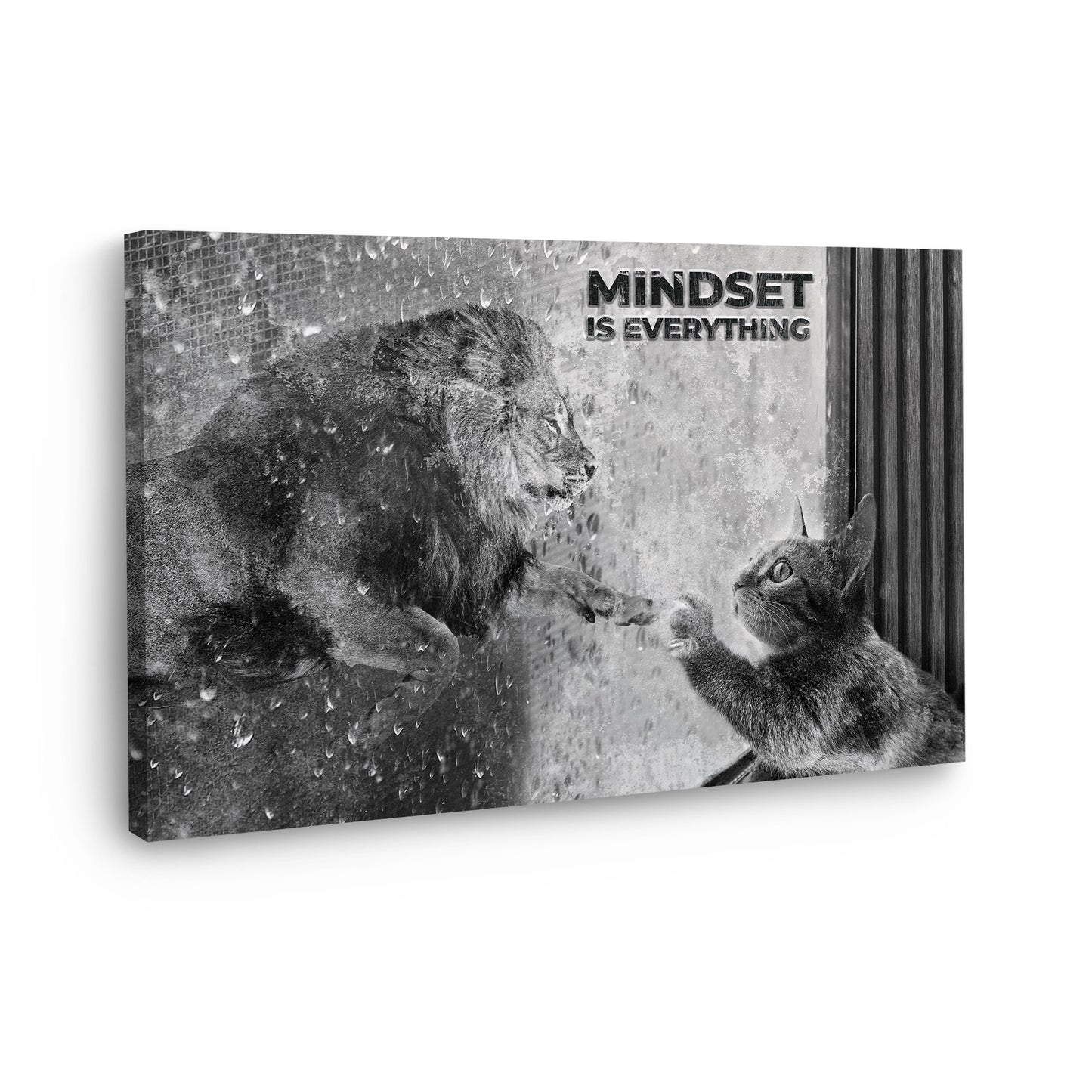 Quadro gatto mindset motivazione bianco nero