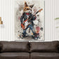 Quadro gatto rockstar chitarra pop art moderna