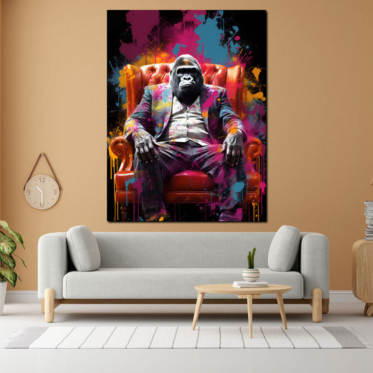 Quadro gorilla in abito