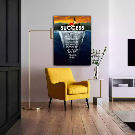 Quadro iceberg del successo con messaggio motivazionale e ispirazione