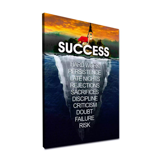 Quadro iceberg del successo con messaggio motivazionale e ispirazione