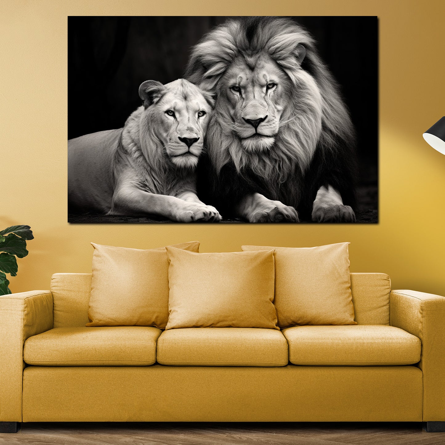 Quadro leone beautiful lions binaco e nero