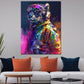 Quadro leopardo cool con cuffie stile Pop Art moderno