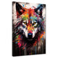 Quadro lupo pop art splatter astratto