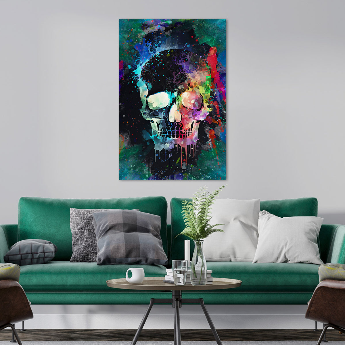 Quadro stampa su tela moderno Abstract Skull