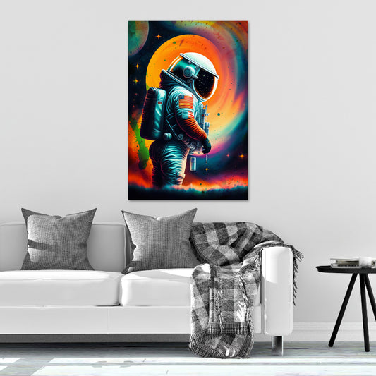 Quadro stampa su tela moderno Astronauta Abstract Colour