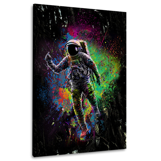 Quadro moderno Astronauta pop art nello spazio scuro