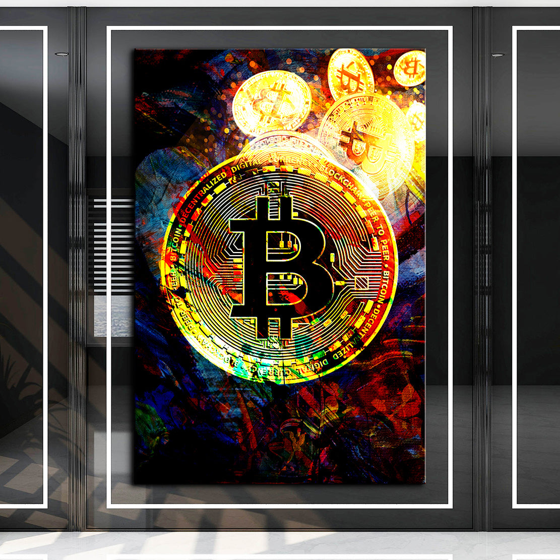 Quadro Bitcoin Abstract Colour [Consegna gratuita] –