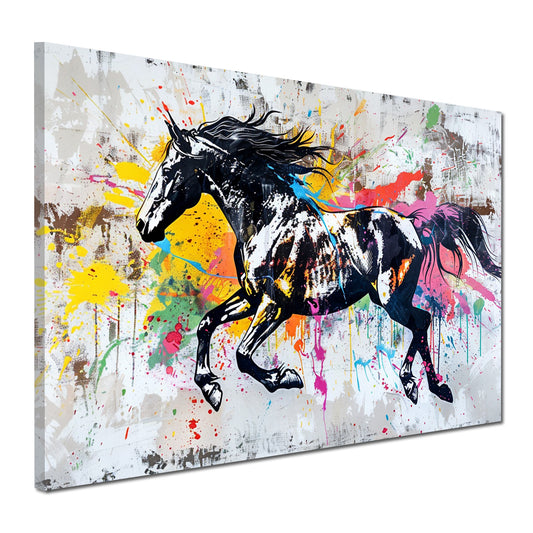 Quadro moderno Cavallo astratto in corsa Colour Splash