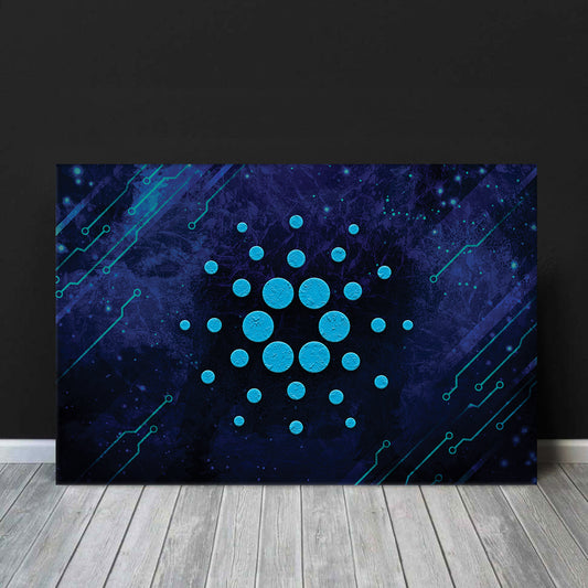 Quadro stampa su tela moderno Cripto Cardano Blue Style