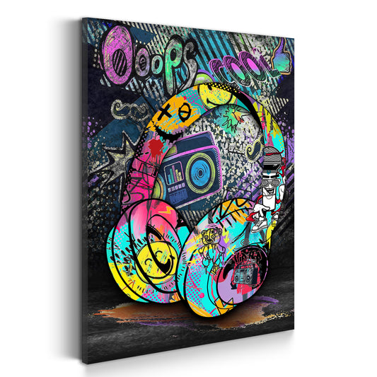 Quadro moderno Cuffie Graffiti Style