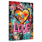 Quadro moderno Cuore in stile graffiti LOVE