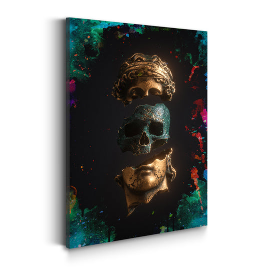 Quadro stampa su tela moderno David Abstract Skull Style