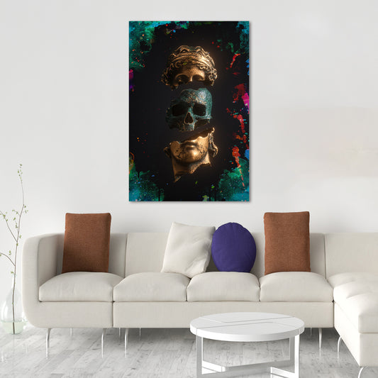 Quadro stampa su tela moderno David Abstract Skull Style