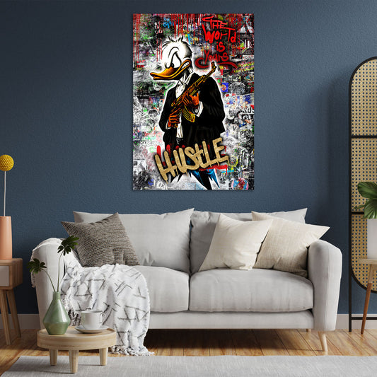 Quadro moderno Duck Gangster Pop Art Style