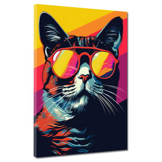 Quadro moderno Gatto con occhiali da sole pop art