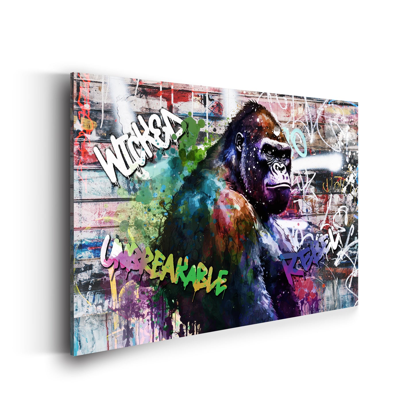 Quadro stampa su tela moderno Gorilla Street Art Style