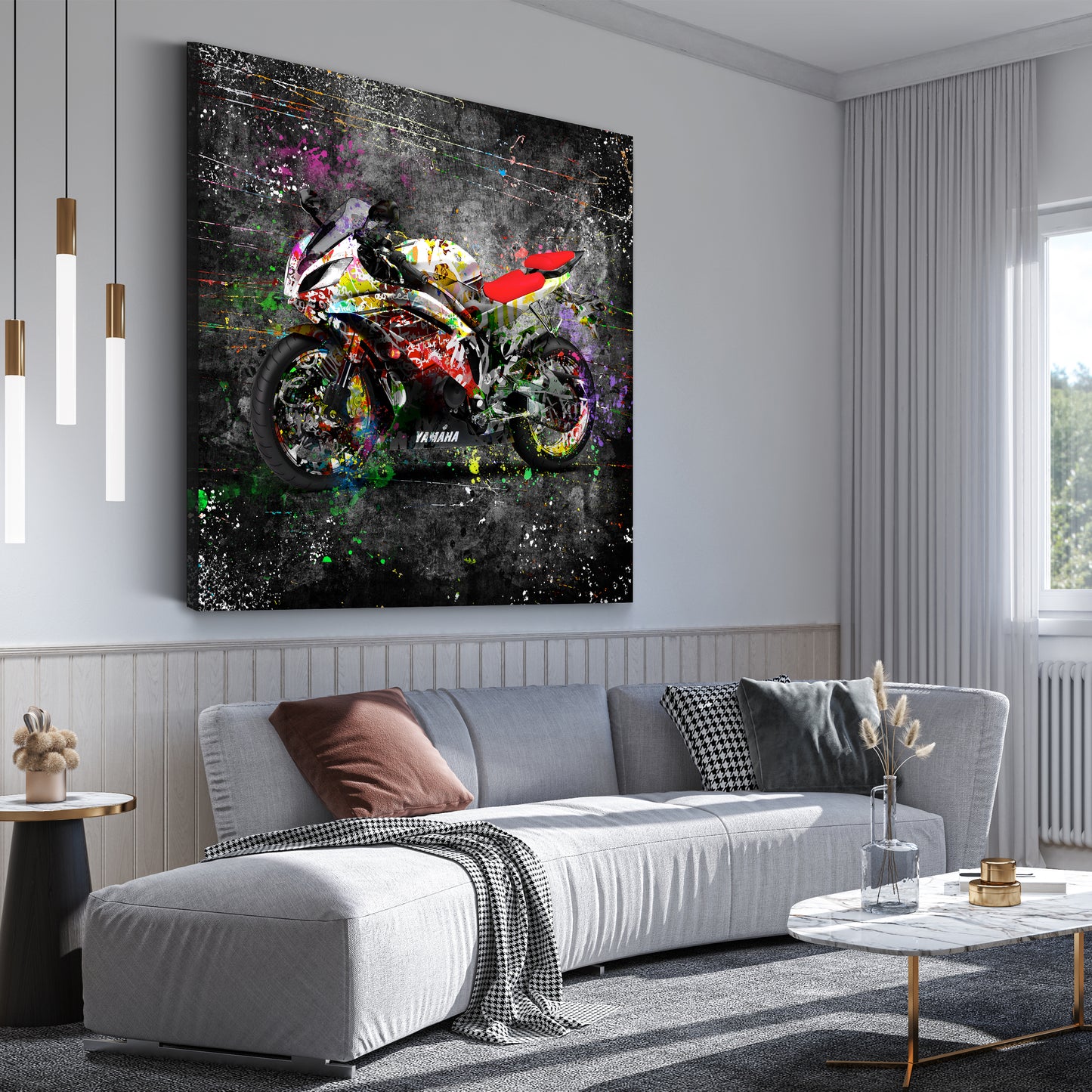 Quadro moderno Graffiti moto Color Splash Street Art Style